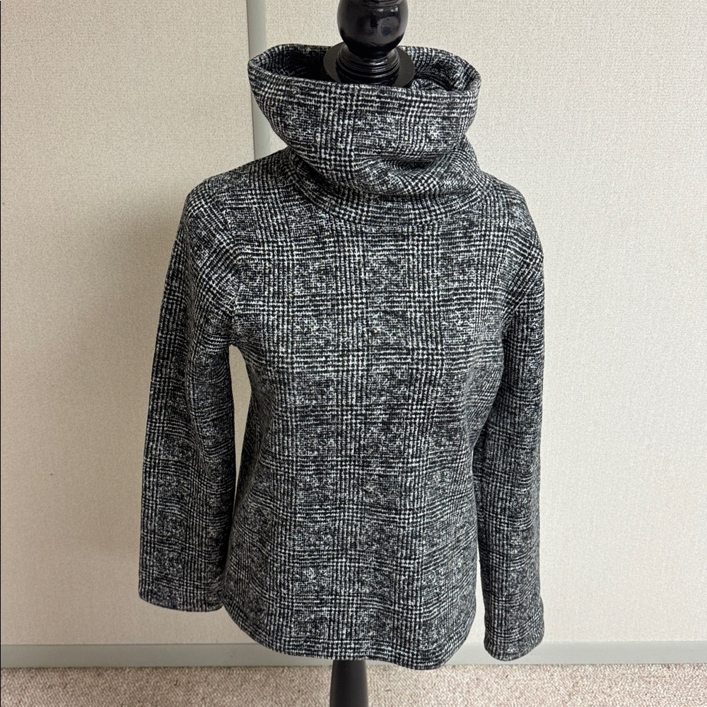 J. Crew Black and White Knit Cowl neck Sweater Women’s M - Picture 1 of 6